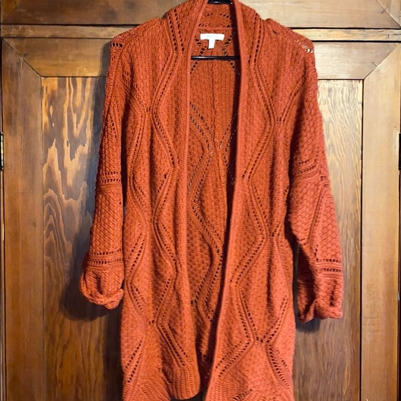 Maurices Burnt Orange Cardigan Sweater 